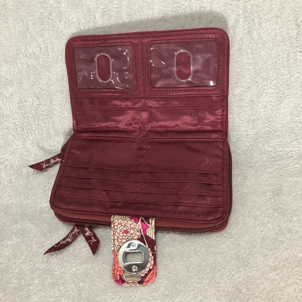 Vera Bradley Floral Wallet RFID Turn Lock Zip‎ Around Clutch - Picture 3 of 4